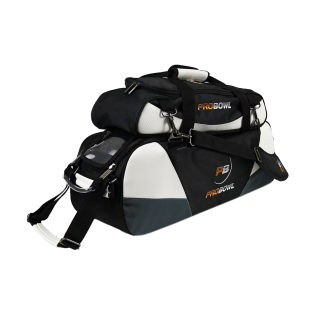 PROBOWL DELUXE 3-BALL TOTE W/ SHOE BAG  BLACK/CARBON WHITE