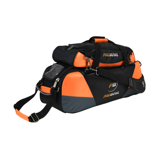 PROBOWL DELUXE 3-BALL TOTE DLX W/ SHOE BAG  BLACK/CARBON ORANGE